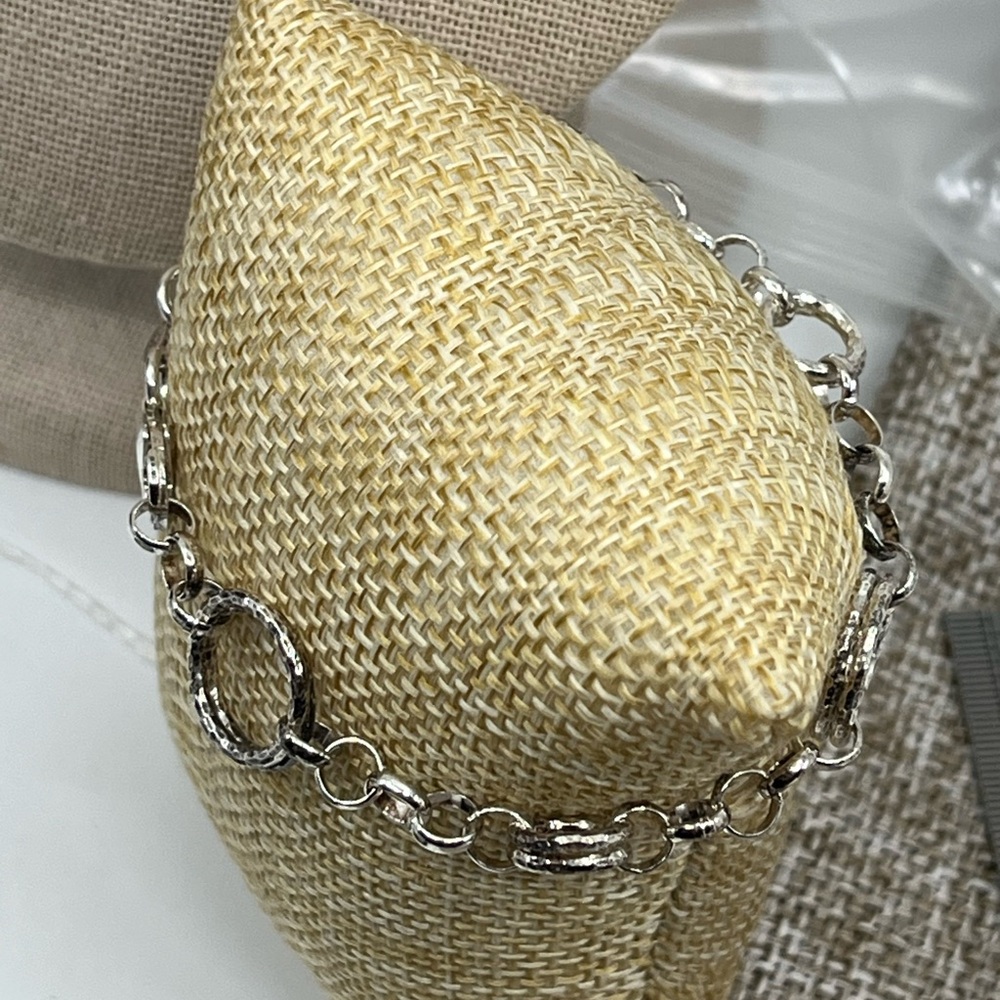 Vintage 1990s Sterling Silver 925 Geometric Bracelet - 7 inches - Picture 2 of 15